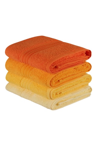 4 toalhas de rosto -Amarelo- 30 x 50 cm