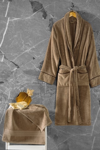 Roupão e toalha - Bege