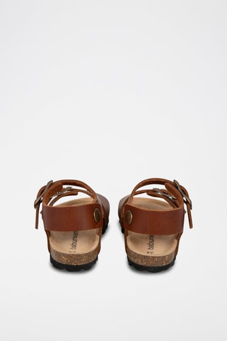 Leren Sandalen Rosso Camel