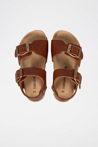 Leren Sandalen Rosso Camel