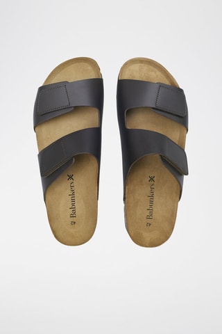 Leren Slippers 
Zwart