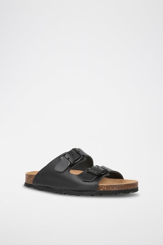 Leren Slippers Ibiza Zwart