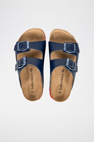 Leren Slippers Ibiza Blauw