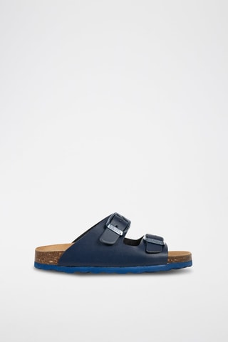 Leren Slippers Ibiza Blauw