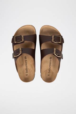 Leren Slippers Ibiza Bruin
