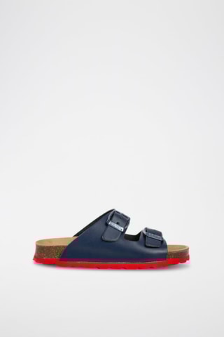 Leren Slippers Ibiza Blauw