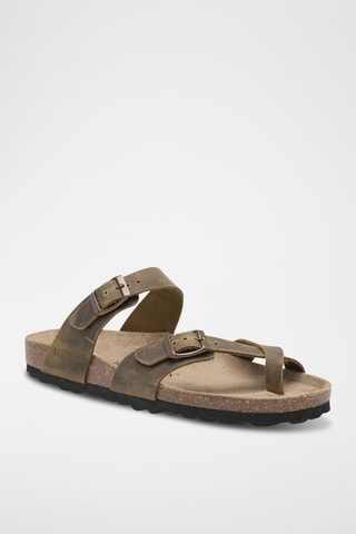 Leren Sandalen - Kaki
