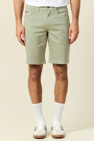 Calções bermuda de ganga em algodão biológico - Verde