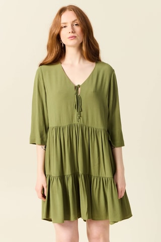 Vestido trapézio - Caqui