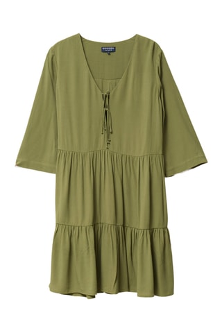 Vestido trapézio - Caqui