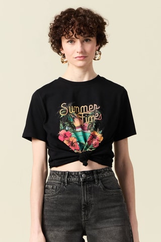 T-shirt em algodão biológico - Preto