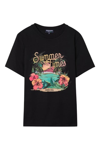 T-shirt em algodão biológico - Preto