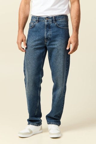 Calças de ganga large - Azul