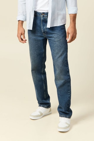 Calças de ganga large - Azul