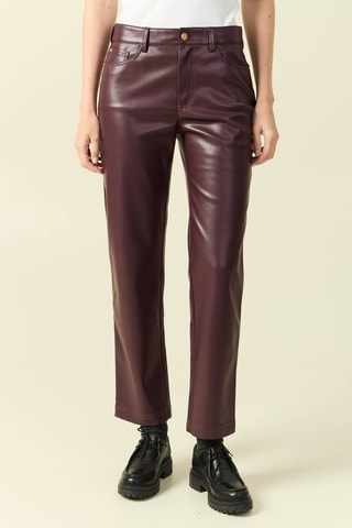 Calças direitas - Bordô
