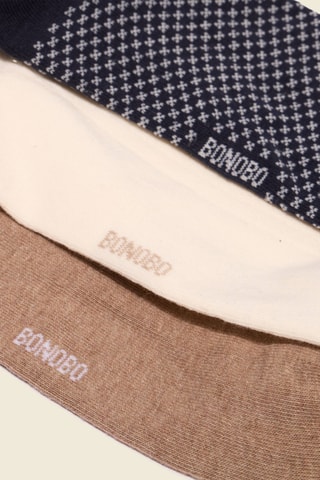 3 Paar Biologisch Katoenen Sokken - Marineblauw