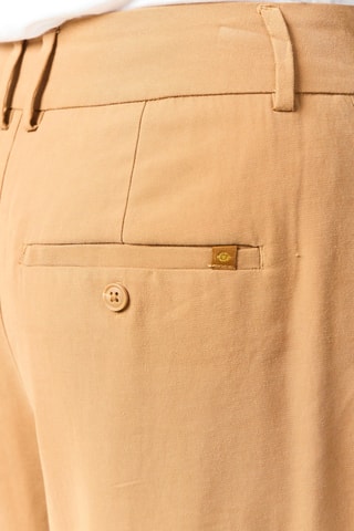 Calças largas de cintura subida - Castanho