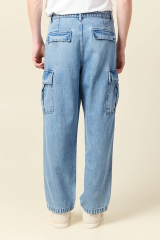 Calças de ganga cargo - Azul-claro
