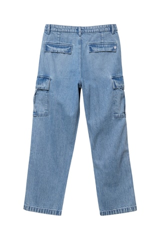 Calças de ganga cargo - Azul-claro