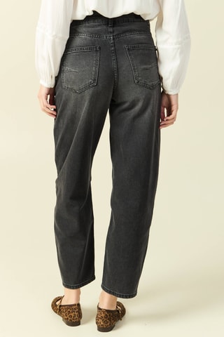 Calças de ganga barrel 7/8 de cintura subida - Cinzento