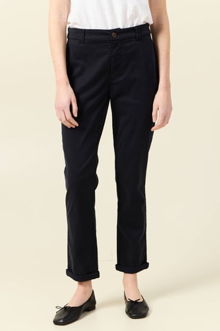 Calças chino em algodão biológico - Azul-escuro