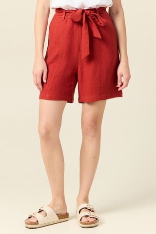 Calções cintura subida - Vermelho