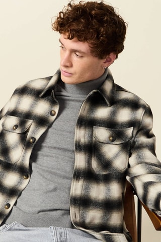 Sobrecamisa em lã - Caqui