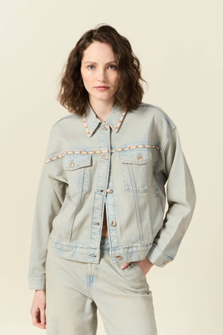 Casaco de ganga - Azul-claro