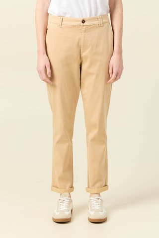 Calças chino em algodão biológico - Bege