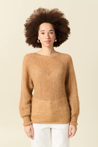 Camisola em mohair e alpaca - Camel