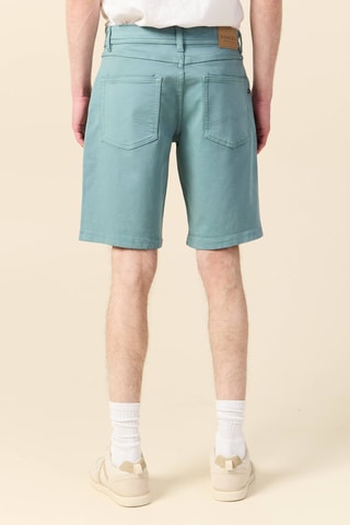 Bermudas de ganga em algodão biológico - Verde-escuro