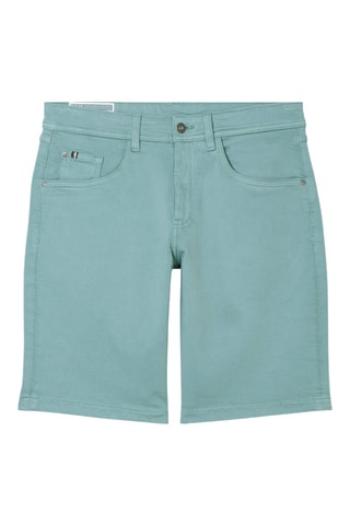 Bermudas de ganga em algodão biológico - Verde-escuro