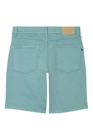 Bermudas de ganga em algodão biológico - Verde-escuro