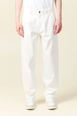 Calças de ganga straight em algodão biológico - Branco