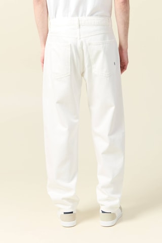 Calças de ganga straight em algodão biológico - Branco