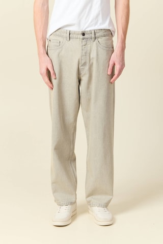 Calças de ganga loose - Bege