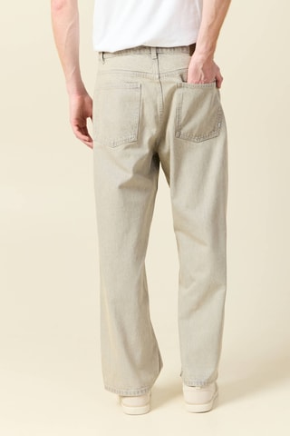 Calças de ganga loose - Bege