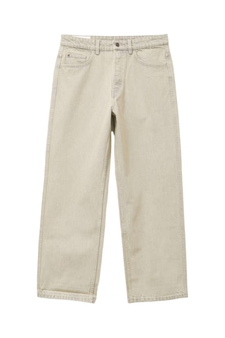 Calças de ganga loose - Bege