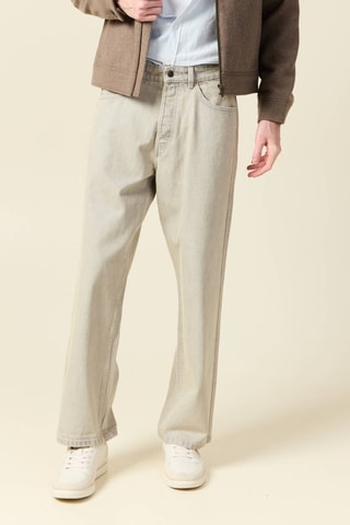 Calças de ganga loose - Bege