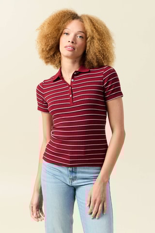 Polo em algodão biológico - Vermelho