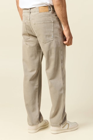 Calças de ganga large - Bege