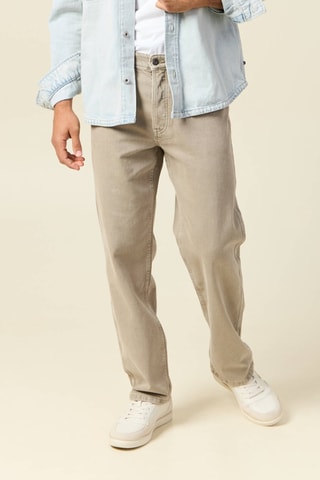 Calças de ganga large - Bege