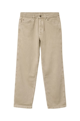 Calças de ganga large - Bege