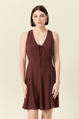 Vestido estilo patinadora - Castanho