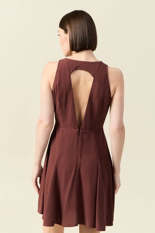 Vestido estilo patinadora - Castanho