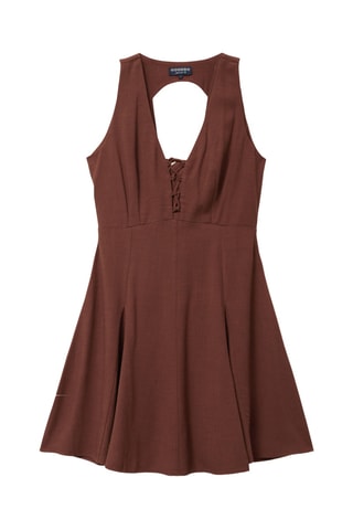 Vestido estilo patinadora - Castanho