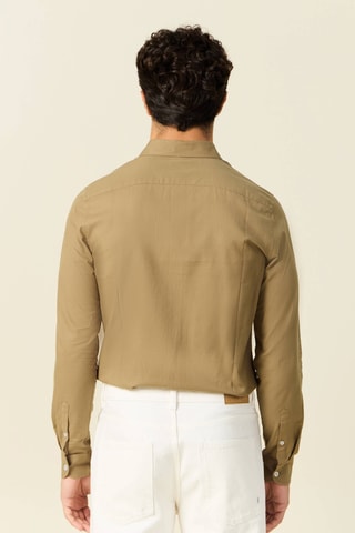 Camisa em algodão biológico  - Castanho