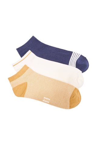 3 Paar Biologisch Katoenen Enkelsokken - Camel