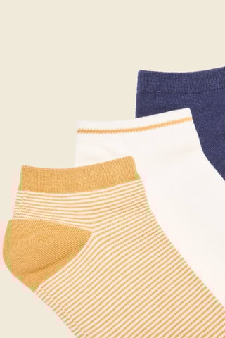 3 Paar Biologisch Katoenen Enkelsokken - Camel