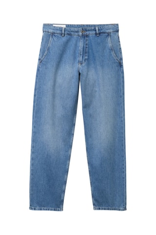 Calças de ganga straight em algodão biológico - Azul